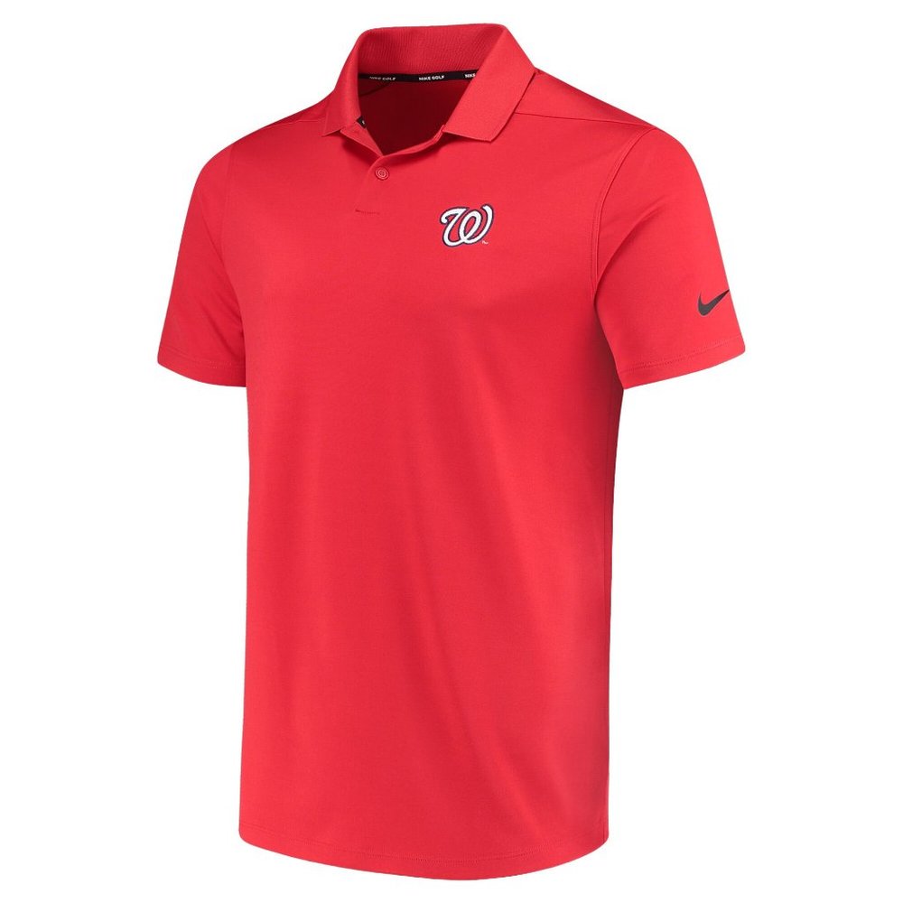 NWT Nike Washington Nationals Golf Solid Victory DriFit Polo RED